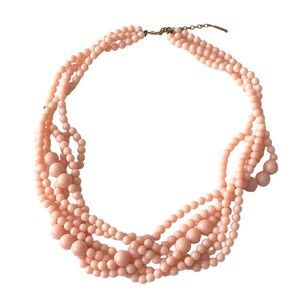 Light Pink Beaded Statement Necklace